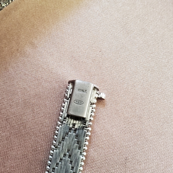 Vintage Sterling Silver Chevron Link Bracelet - Picture 4 of 7